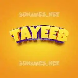 tayeeb in Orange Toon style - 3D name wallpaper
