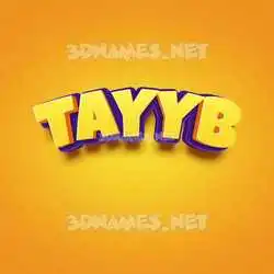 tayyb in Orange Toon style - 3D name wallpaper