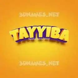 tayyiba in Orange Toon style - 3D name wallpaper