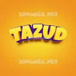 tazud in Orange Toon style - 3D name wallpaper