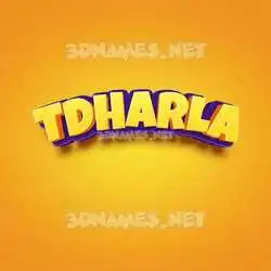 tdharla in Orange Toon style - 3D name wallpaper