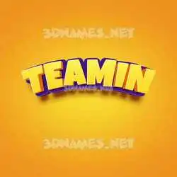teamin in Orange Toon style - 3D name wallpaper