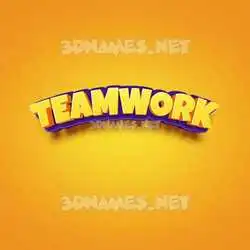 teamwork in Orange Toon style - 3D name wallpaper