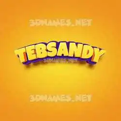 tebsandy in Orange Toon style - 3D name wallpaper