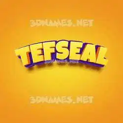 tefseal in Orange Toon style - 3D name wallpaper