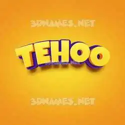 tehoo in Orange Toon style - 3D name wallpaper