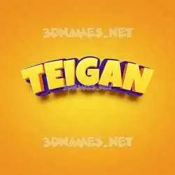 teigan in Orange Toon style - 3D name wallpaper