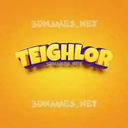 teighlor in Orange Toon style - 3D name wallpaper
