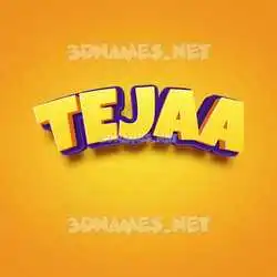 tejaa in Orange Toon style - 3D name wallpaper