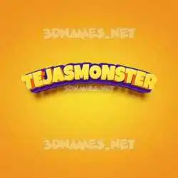 tejasmonster in Orange Toon style - 3D name wallpaper