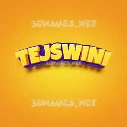 tejswini in Orange Toon style - 3D name wallpaper