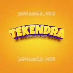 tekendra in Orange Toon style - 3D name wallpaper