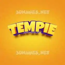 tempie in Orange Toon style - 3D name wallpaper
