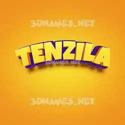 tenzila in Orange Toon style - 3D name wallpaper
