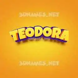 teodora in Orange Toon style - 3D name wallpaper