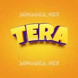 tera in Orange Toon style - 3D name wallpaper