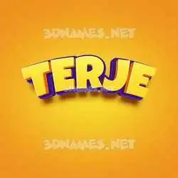 terje in Orange Toon style - 3D name wallpaper