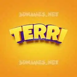 terri in Orange Toon style - 3D name wallpaper