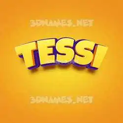 tessi in Orange Toon style - 3D name wallpaper