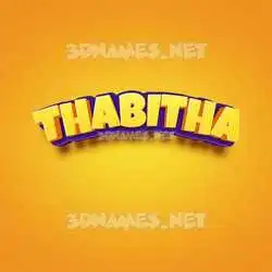 thabitha in Orange Toon style - 3D name wallpaper