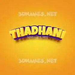 thadhani in Orange Toon style - 3D name wallpaper
