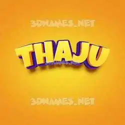thaju in Orange Toon style - 3D name wallpaper