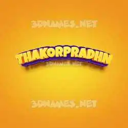 thakorpradhn in Orange Toon style - 3D name wallpaper