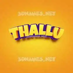 thallu in Orange Toon style - 3D name wallpaper