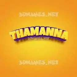 thamanna in Orange Toon style - 3D name wallpaper