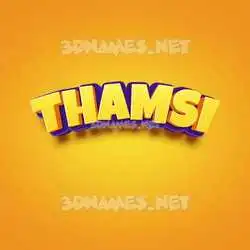 thamsi in Orange Toon style - 3D name wallpaper