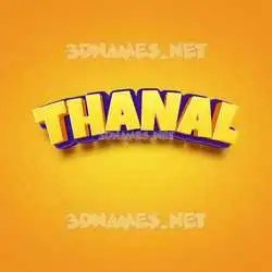 thanal in Orange Toon style - 3D name wallpaper