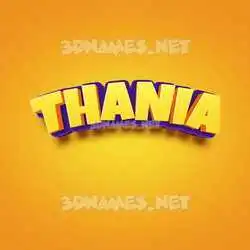 thania in Orange Toon style - 3D name wallpaper