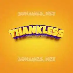 thankless in Orange Toon style - 3D name wallpaper