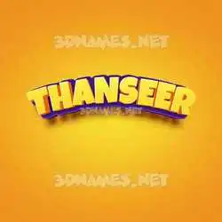 thanseer in Orange Toon style - 3D name wallpaper