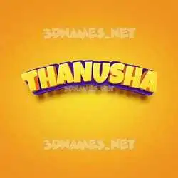 thanusha in Orange Toon style - 3D name wallpaper