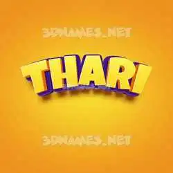 thari in Orange Toon style - 3D name wallpaper