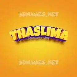 thaslima in Orange Toon style - 3D name wallpaper