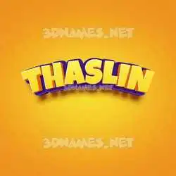 thaslin in Orange Toon style - 3D name wallpaper