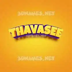 thavasee in Orange Toon style - 3D name wallpaper
