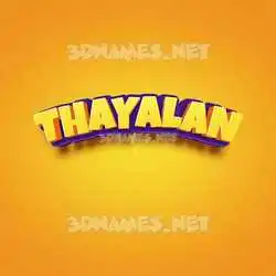 thayalan in Orange Toon style - 3D name wallpaper