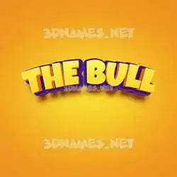 the bull in Orange Toon style - 3D name wallpaper
