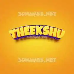 theekshu in Orange Toon style - 3D name wallpaper