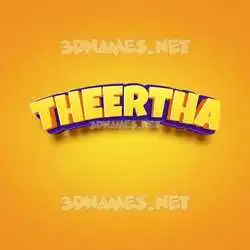 theertha in Orange Toon style - 3D name wallpaper