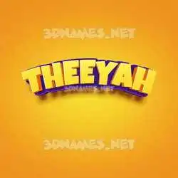 theeyah in Orange Toon style - 3D name wallpaper