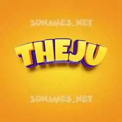 theju in Orange Toon style - 3D name wallpaper