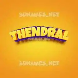 thendral in Orange Toon style - 3D name wallpaper