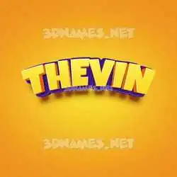 thevin in Orange Toon style - 3D name wallpaper