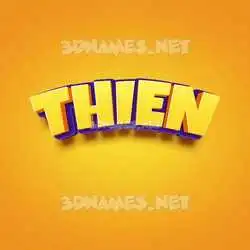 thien in Orange Toon style - 3D name wallpaper