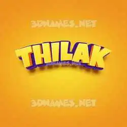 thilak in Orange Toon style - 3D name wallpaper