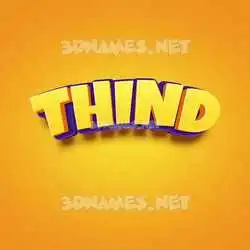 thind in Orange Toon style - 3D name wallpaper